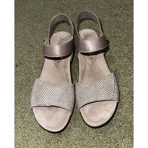 Mephisto Silver Textured Women's Sandals